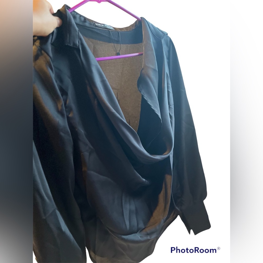 Black silk blouse